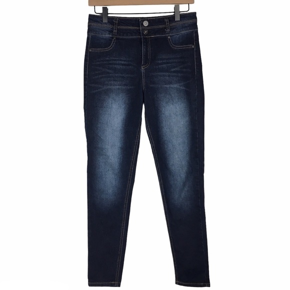 TINSELTOWN Jeans High Rise Waist Ankle Dark Wash Stretch Denim Size 5 Juniors - Picture 10 of 10